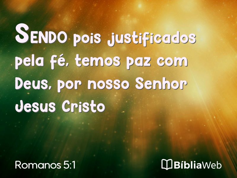 Romanos 5:1 em imagem para compartilhar