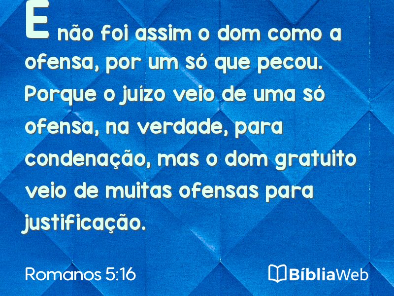 Romanos 5:16 em imagem para compartilhar
