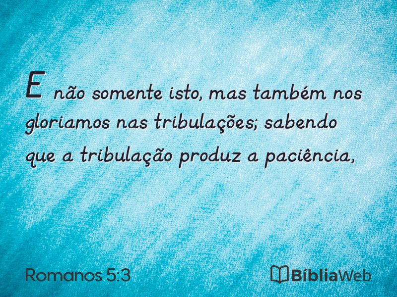 Romanos 5:3 em imagem para compartilhar