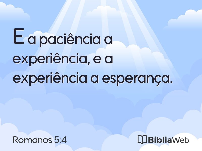 Romanos 5:4 em imagem para compartilhar