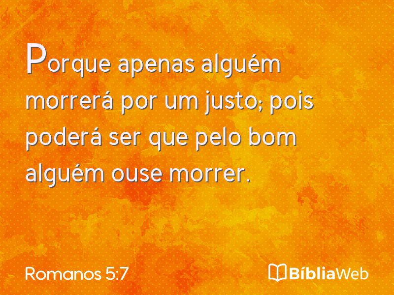 Romanos 5:7 em imagem para compartilhar