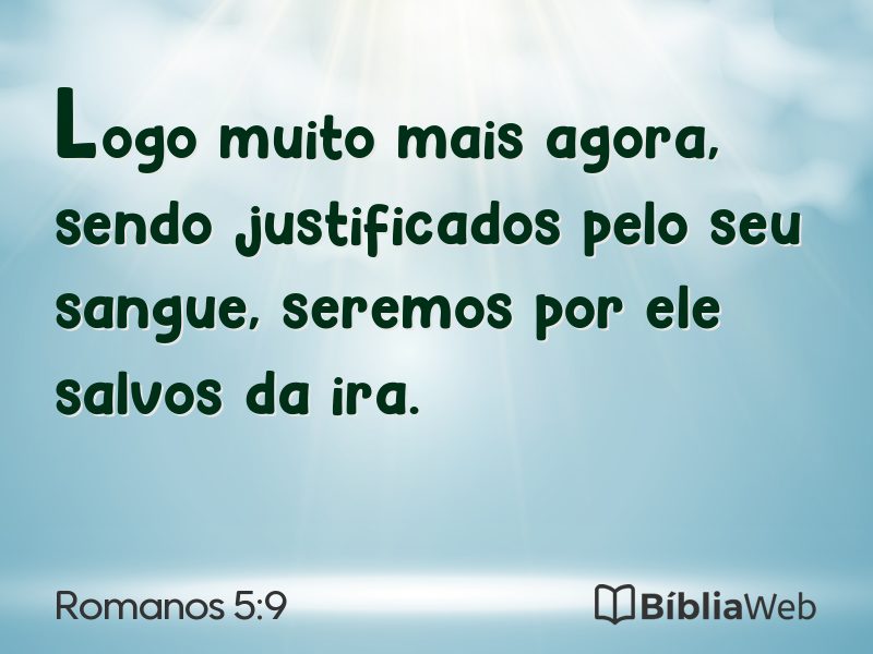 Romanos 5:9 em imagem para compartilhar