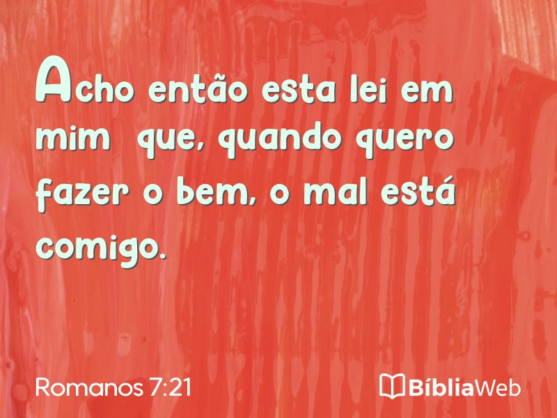 Romanos 7:21 em imagem para compartilhar