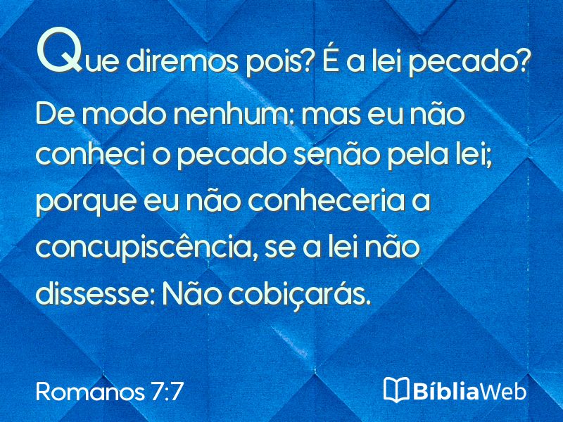 Romanos 7:7 em imagem para compartilhar