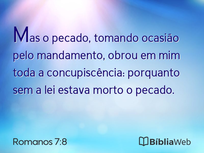 Romanos 7:8 em imagem para compartilhar