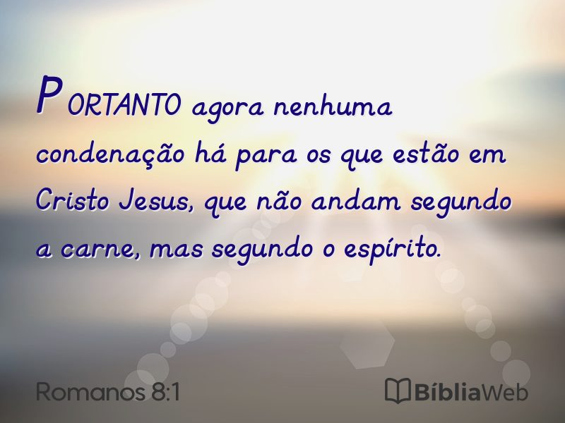 Romanos 8:1 em imagem para compartilhar