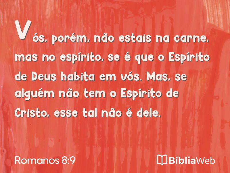 Romanos 8:9 em imagem para compartilhar