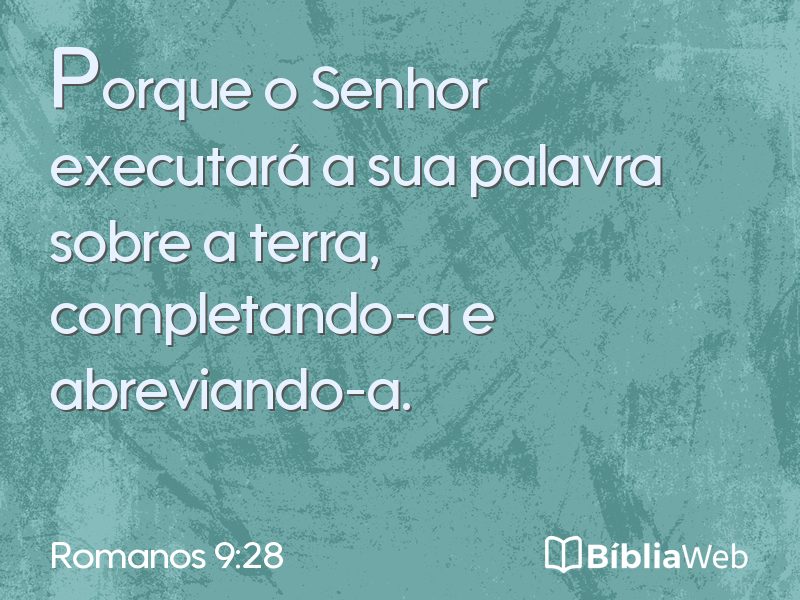 Romanos 9:28 em imagem para compartilhar
