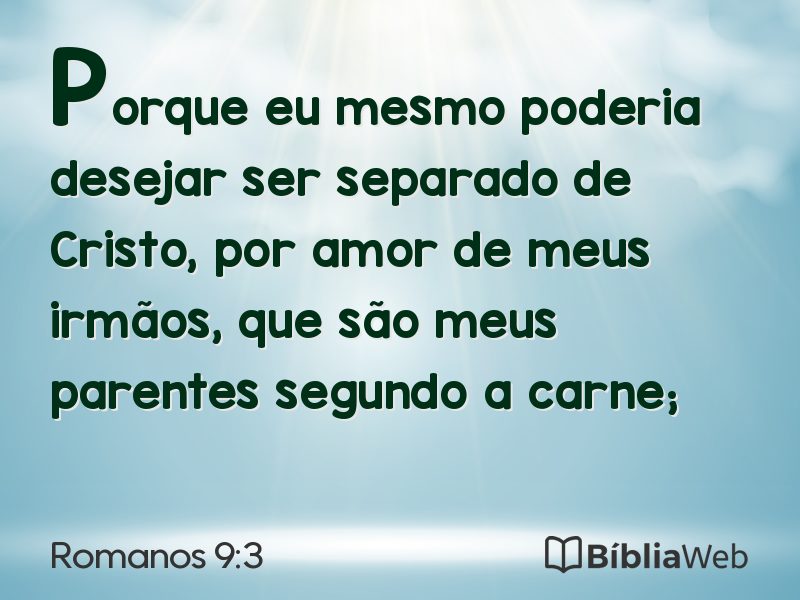 Romanos 9:3 em imagem para compartilhar