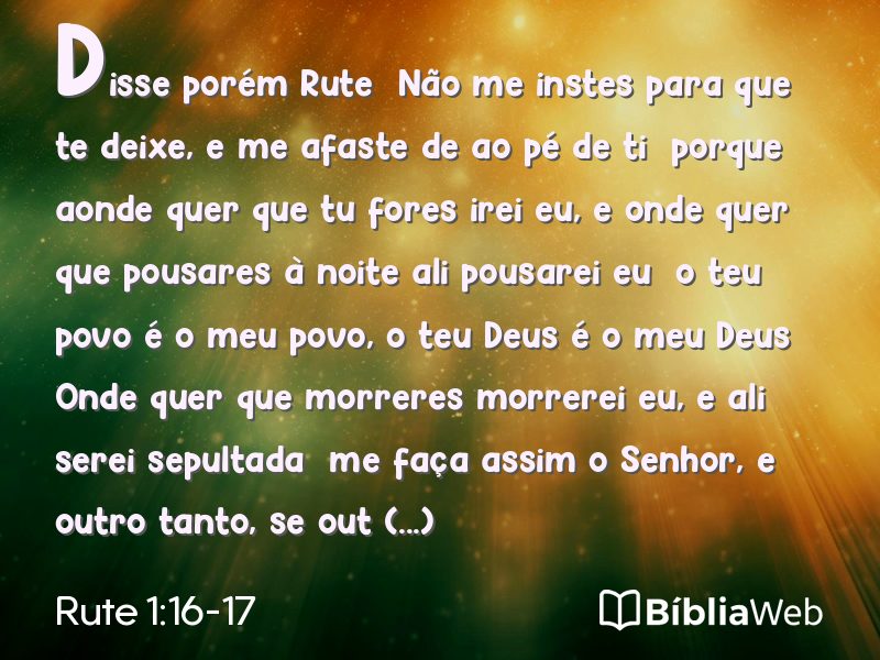 Rute 1:16-17 em imagem para compartilhar