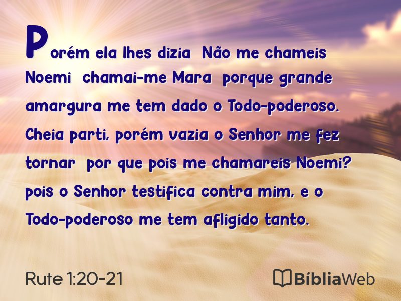 Rute 1:20-21 em imagem para compartilhar