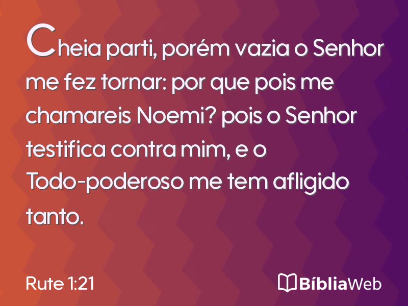 Rute 1:21 em imagem para compartilhar
