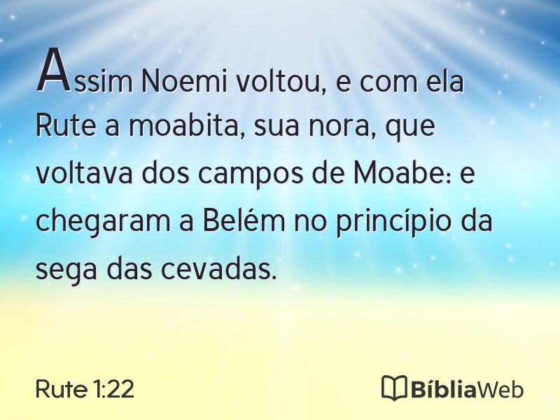 Rute 1:22 em imagem para compartilhar