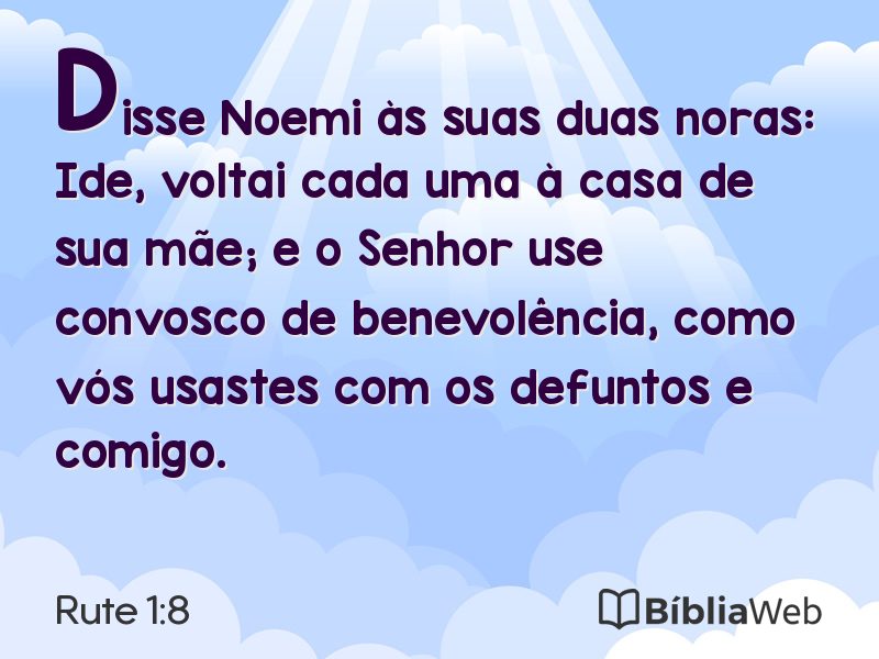 Rute 1:8 em imagem para compartilhar