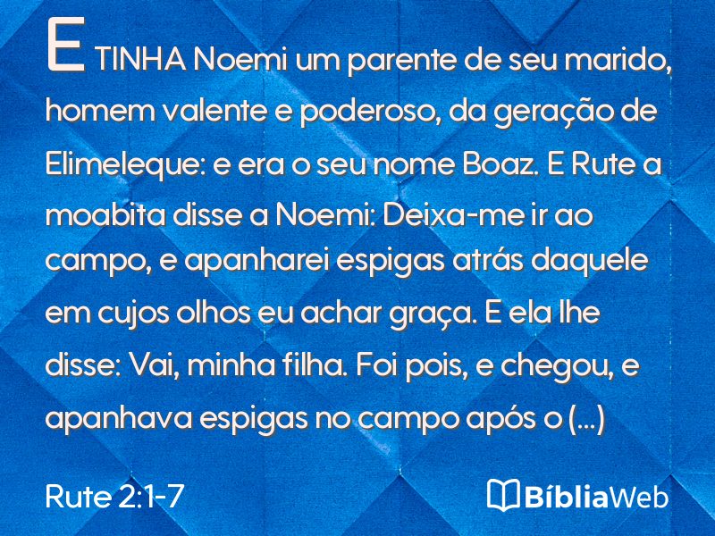 Rute 2:1-7 em imagem para compartilhar