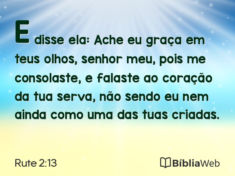 Rute 2:13 em imagem para compartilhar