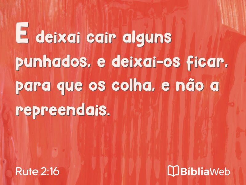 Rute 2:16 em imagem para compartilhar