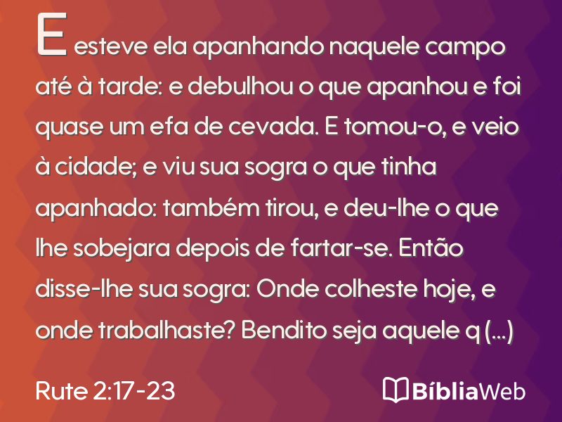 Rute 2:17-23 em imagem para compartilhar