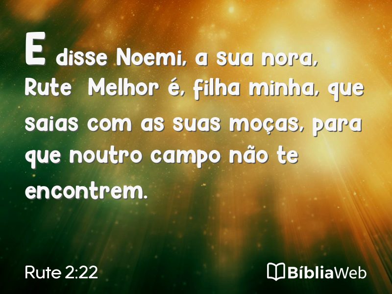 Rute 2:22 em imagem para compartilhar