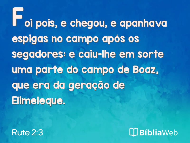 Rute 2:3 em imagem para compartilhar
