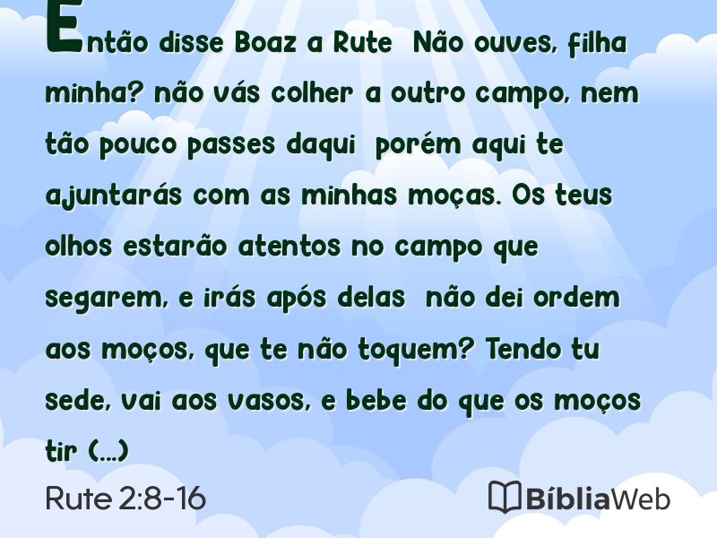 Rute 2:8-16 em imagem para compartilhar