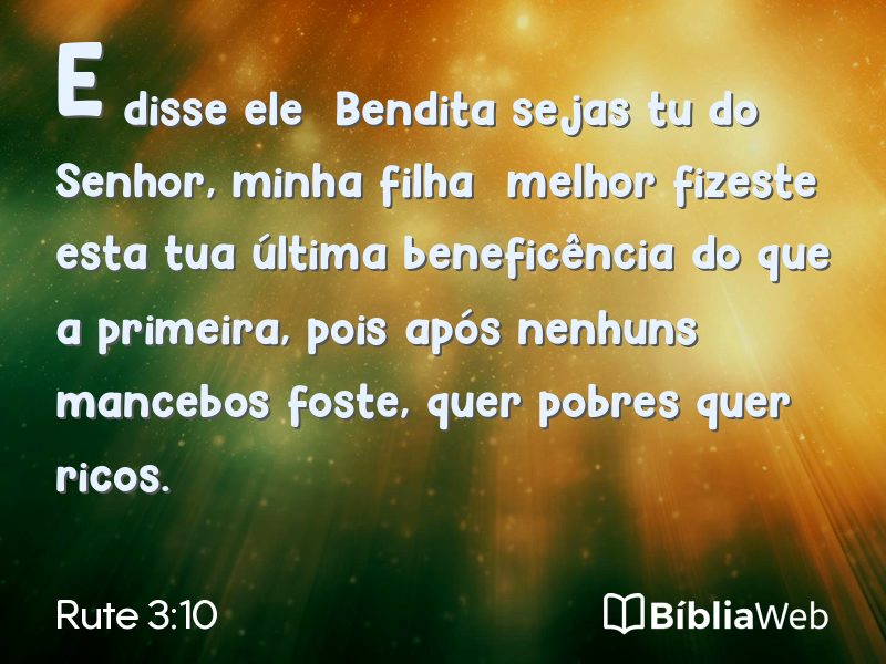 Rute 3:10 em imagem para compartilhar