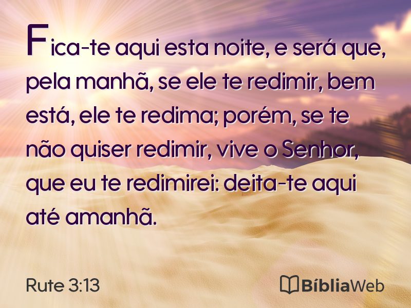 Rute 3:13 em imagem para compartilhar