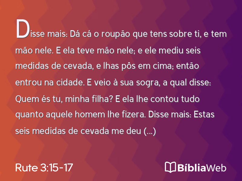 Rute 3:15-17 em imagem para compartilhar
