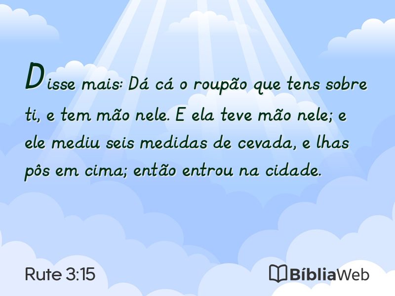 Rute 3:15 em imagem para compartilhar