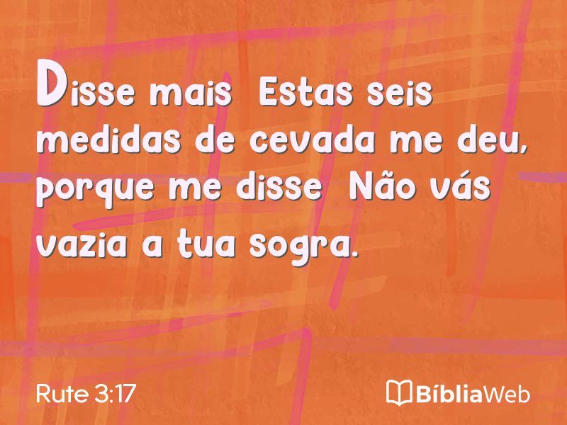 Rute 3:17 em imagem para compartilhar