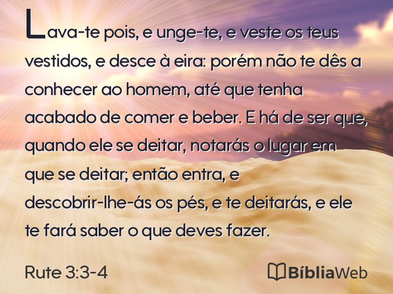 Rute 3:3-4 em imagem para compartilhar