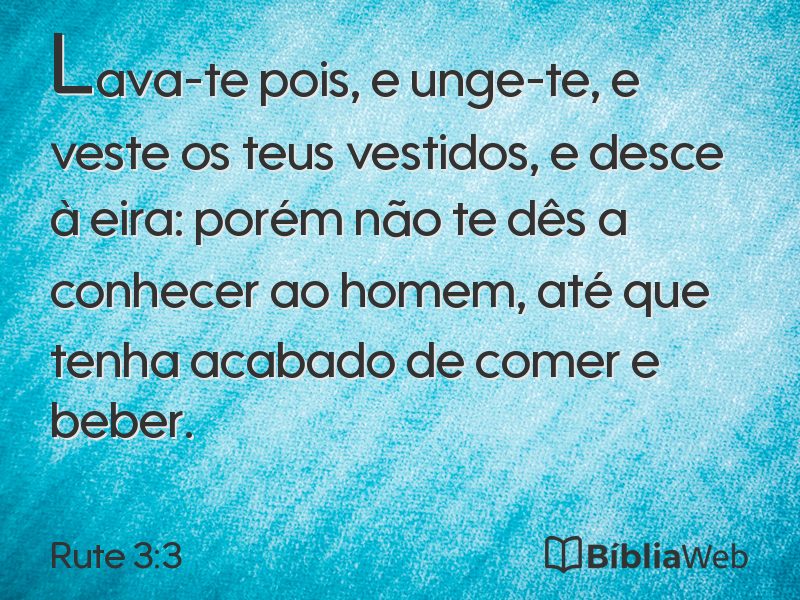 Rute 3:3 em imagem para compartilhar