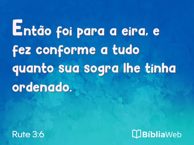 Rute 3:6 em imagem para compartilhar