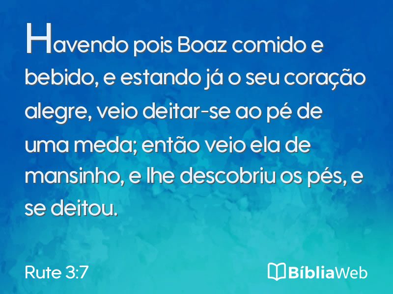 Rute 3:7 em imagem para compartilhar