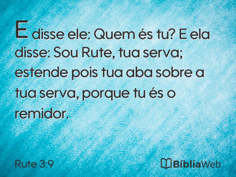 Rute 3:9 em imagem para compartilhar
