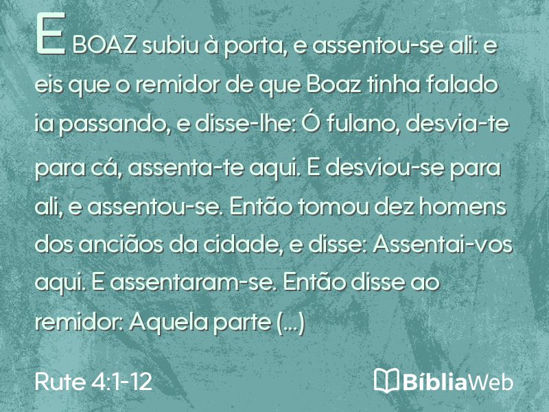 Rute 4:1-12 em imagem para compartilhar