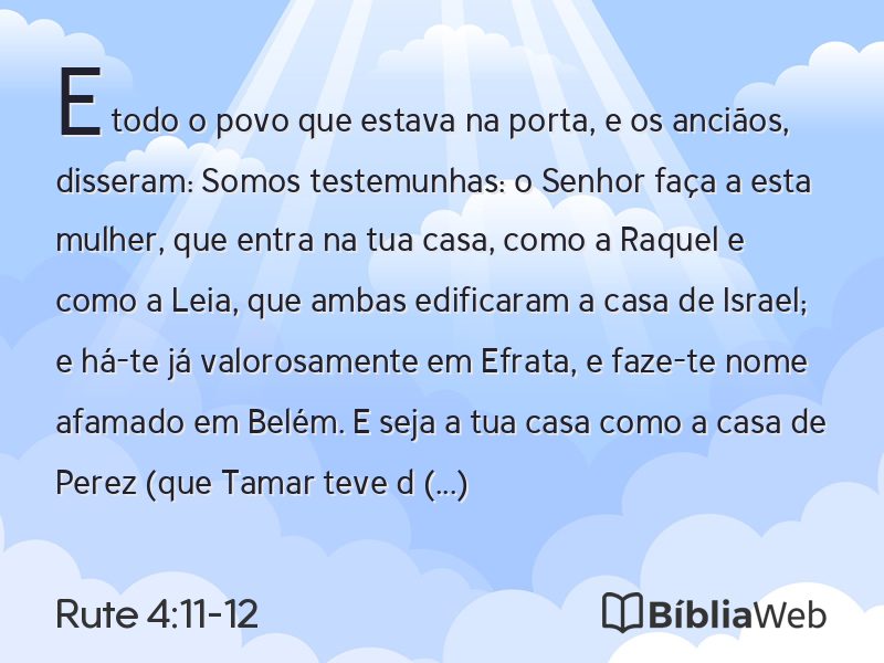 Rute 4:11-12 em imagem para compartilhar