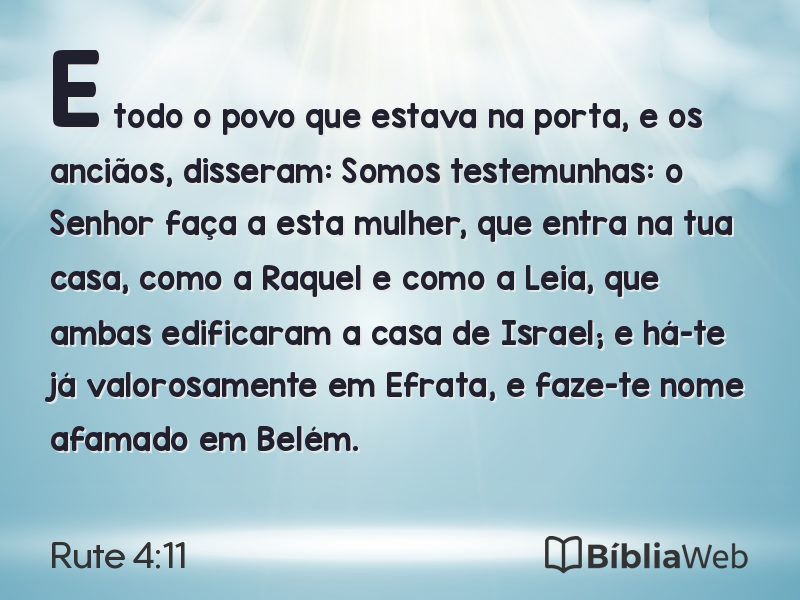 Rute 4:11 em imagem para compartilhar