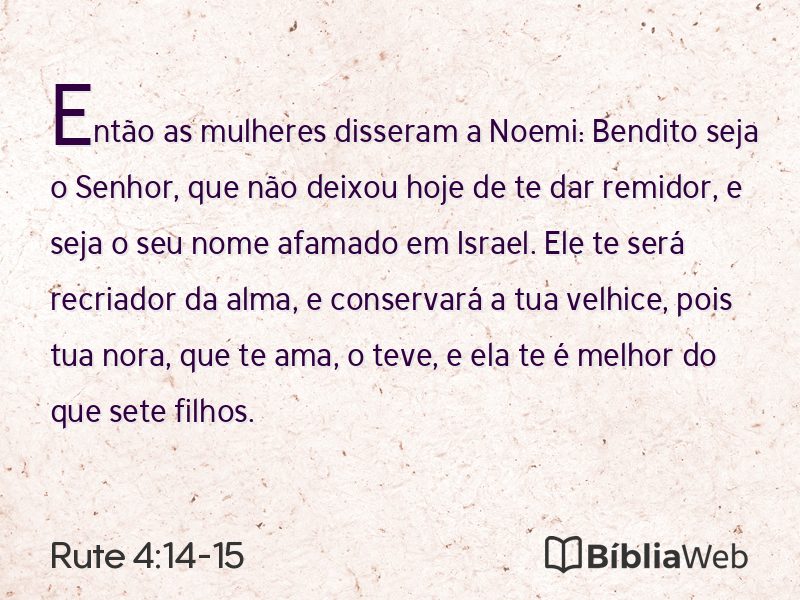 Rute 4:14-15 em imagem para compartilhar
