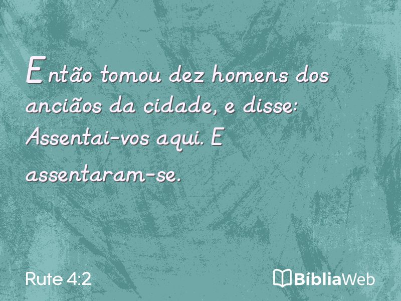 Rute 4:2 em imagem para compartilhar