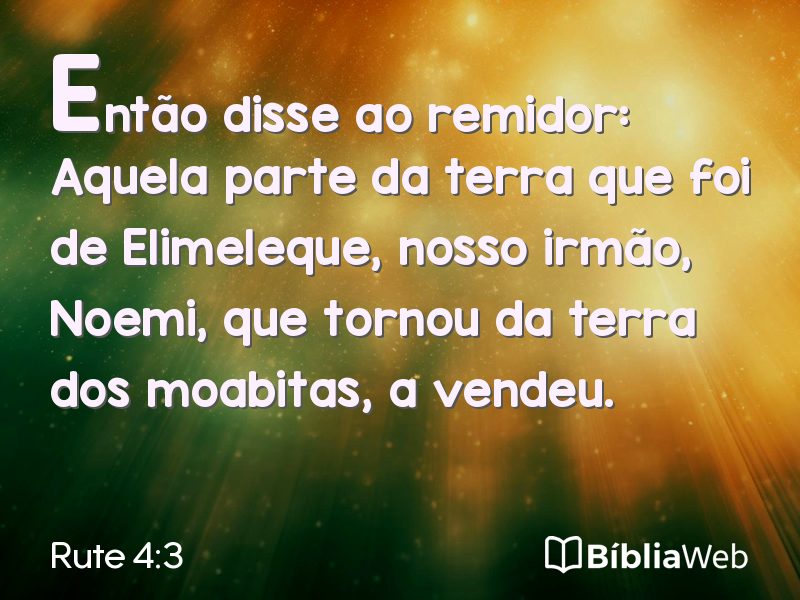 Rute 4:3 em imagem para compartilhar