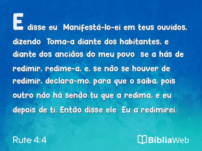 Rute 4:4 em imagem para compartilhar