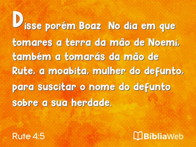 Rute 4:5 em imagem para compartilhar