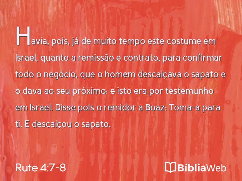 Rute 4:7-8 em imagem para compartilhar