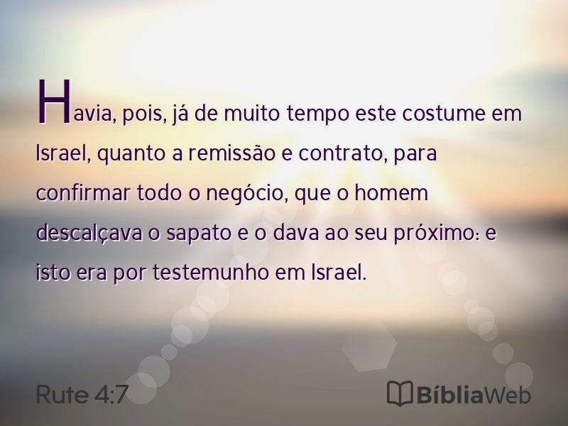 Rute 4:7 em imagem para compartilhar