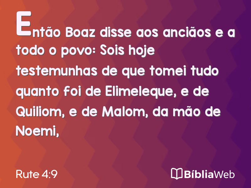 Rute 4:9 em imagem para compartilhar