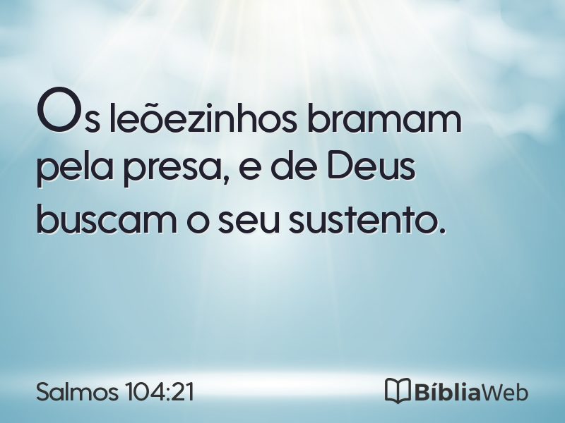 Salmos 104:21 em imagem para compartilhar