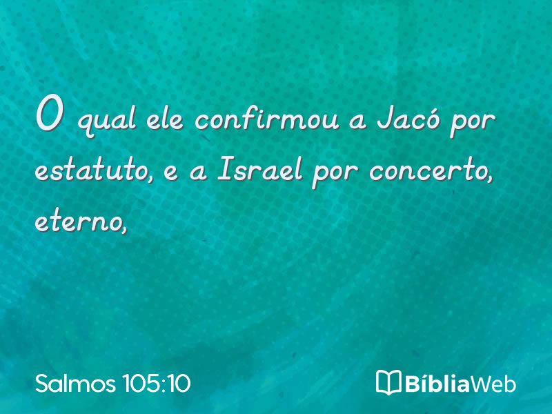 Salmos 105:10 em imagem para compartilhar