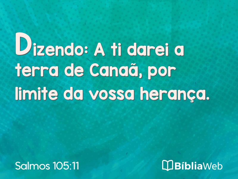 Salmos 105:11 em imagem para compartilhar