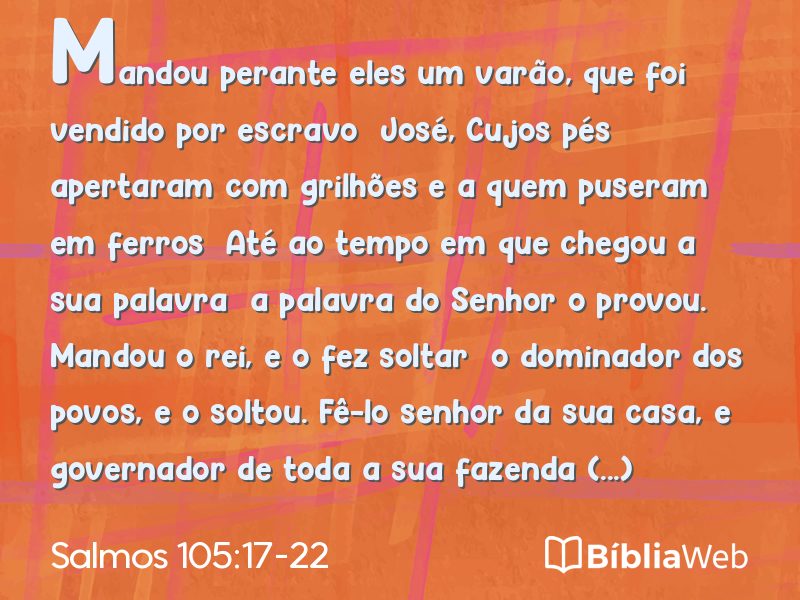 Salmos 105:17-22 em imagem para compartilhar